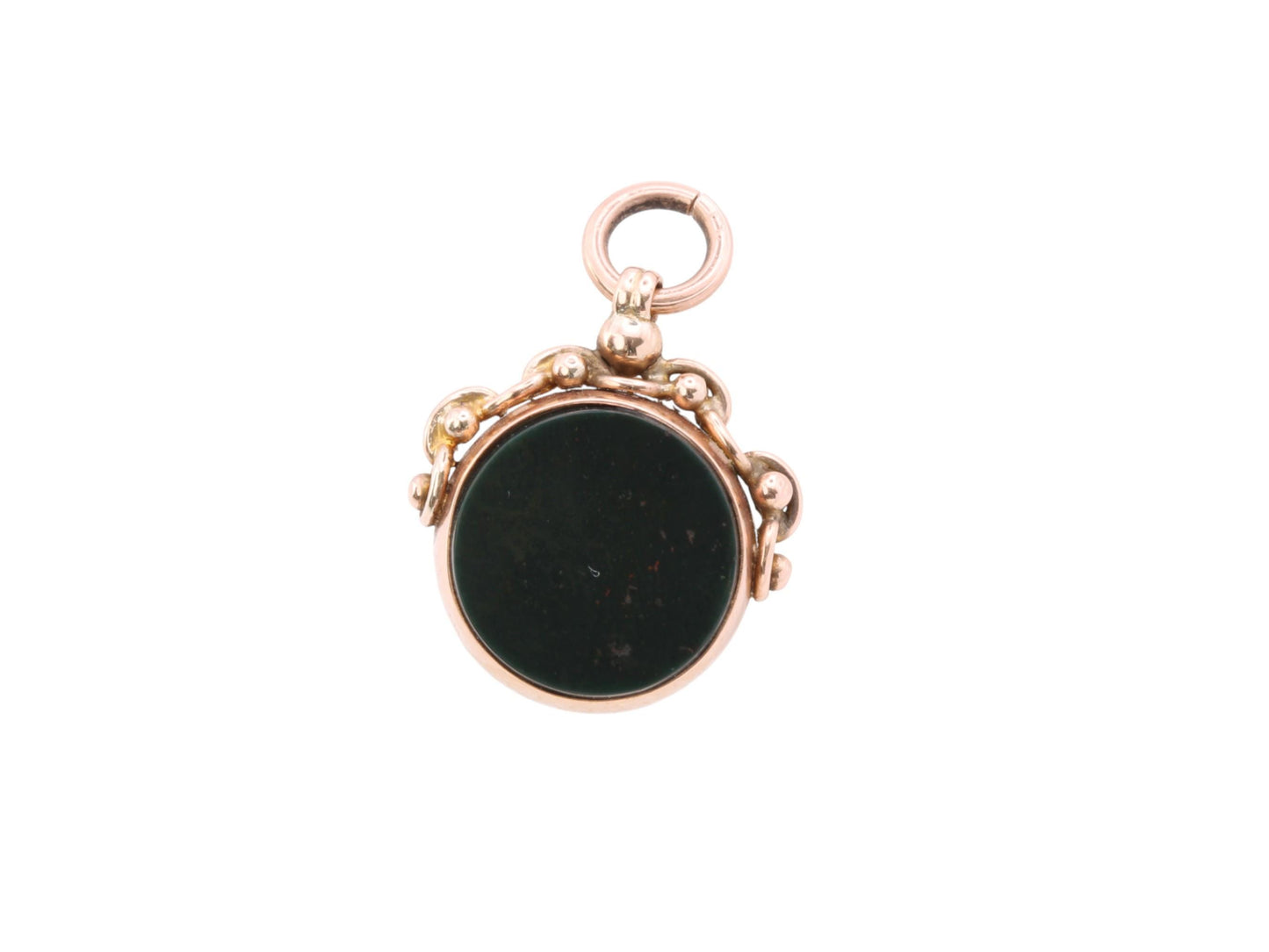 Antique 9ct Gold Bloodstone Compass Pendant, 1921