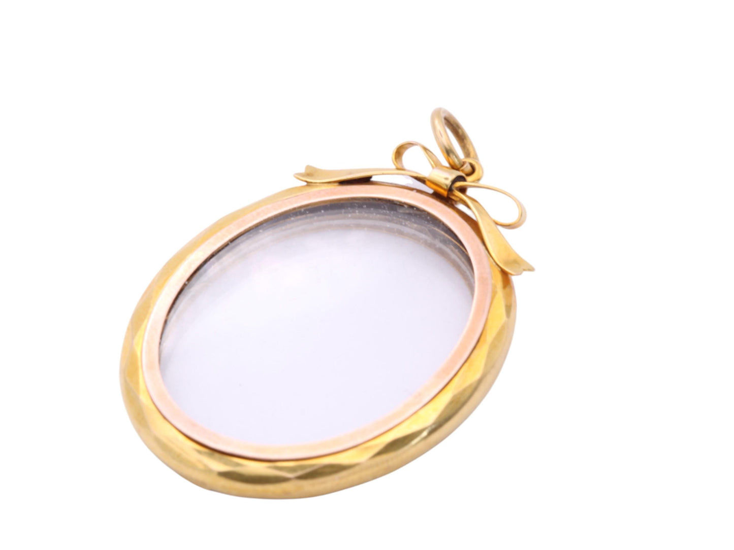 Antique 9ct Gold Open Face Bow Locket