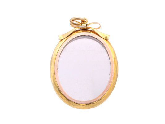 Antique 9ct Gold Open Face Bow Locket