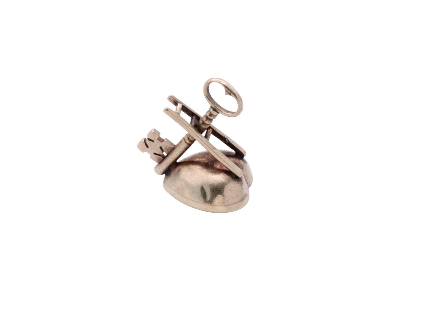 Antique 9ct Gold Ladder Key Heart Pendant