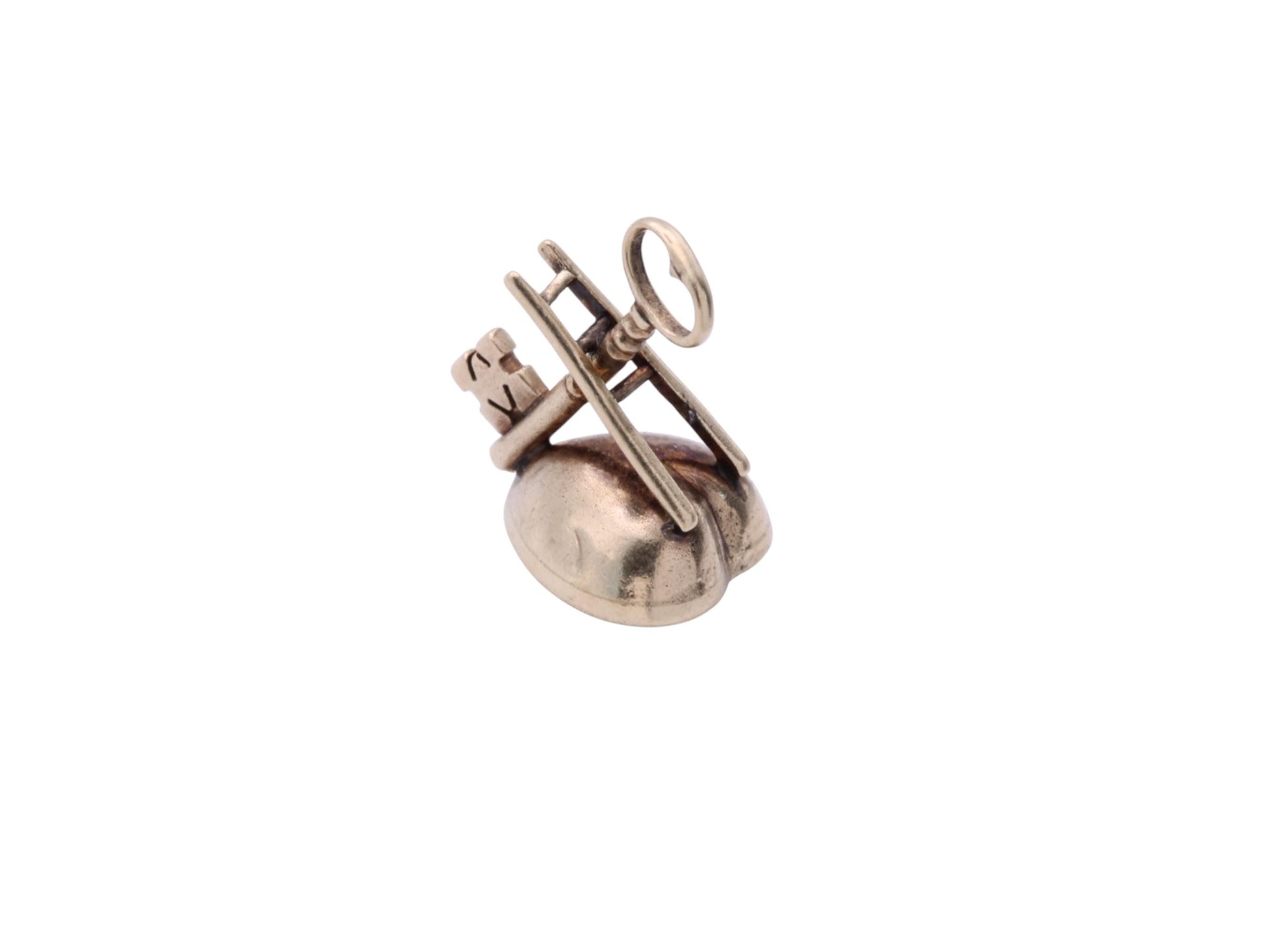 Antique-9ct-Gold-Ladder-Key-Heart-Pendant