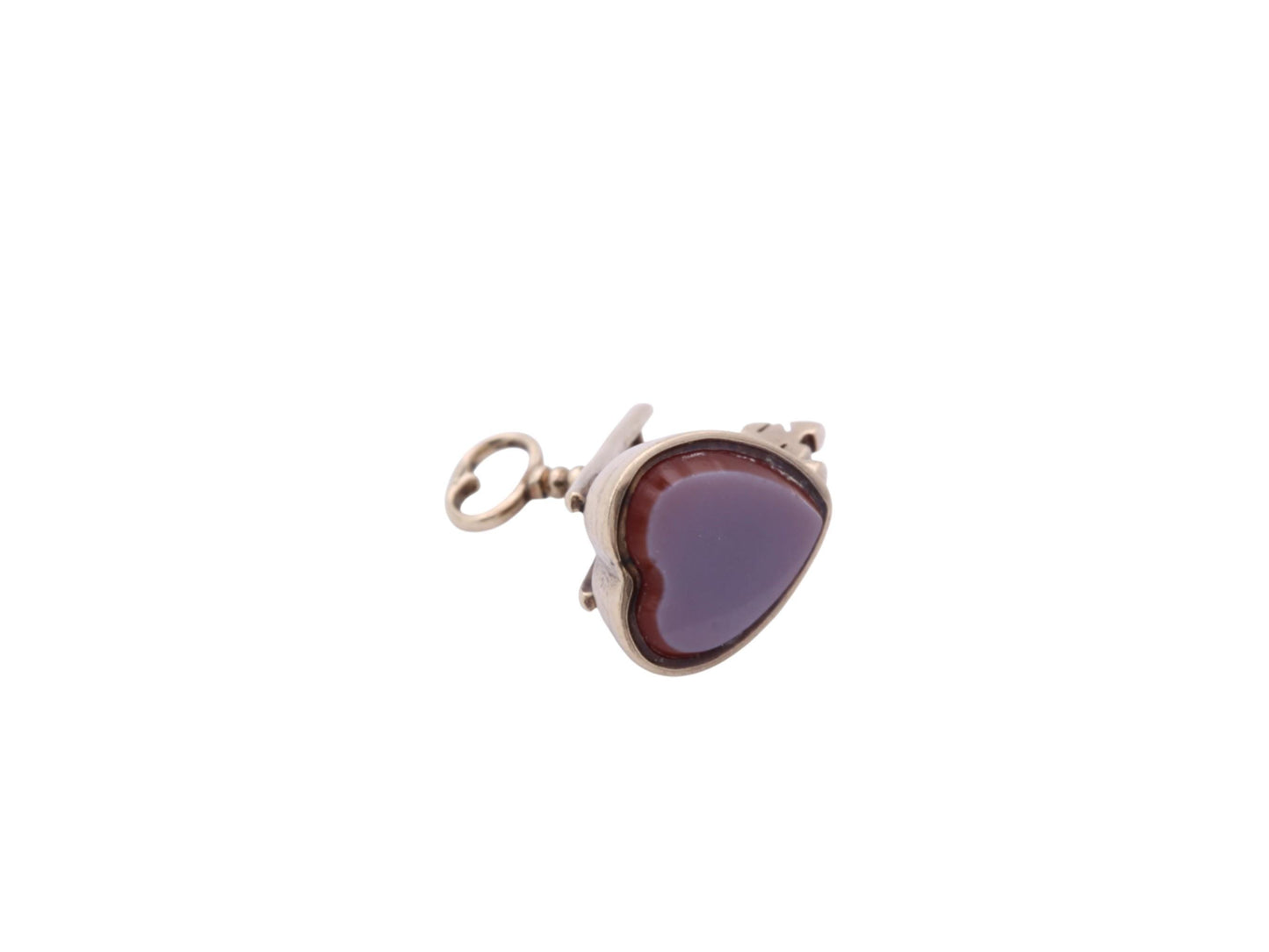 Antique 9ct Gold Ladder Key Heart Pendant