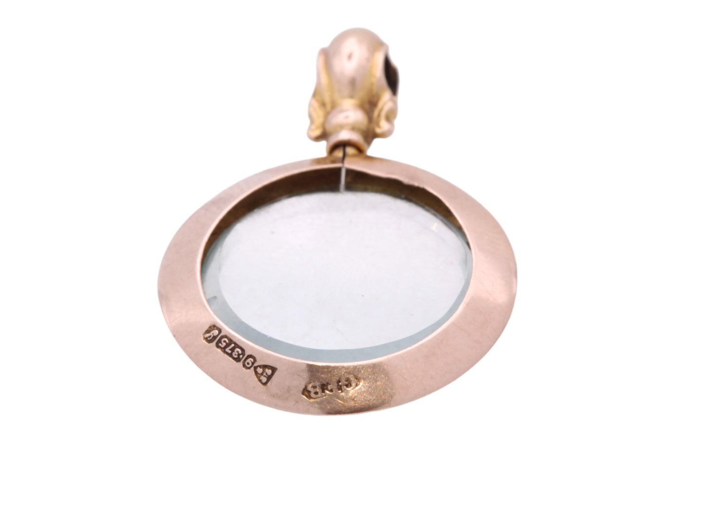 Antique 9ct Gold Small Open Face Locket, 1918