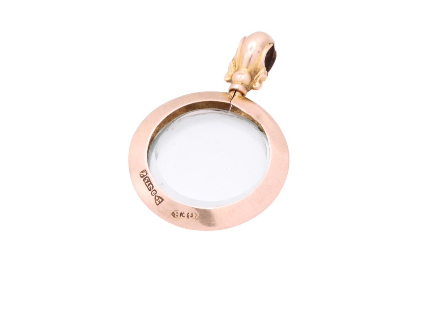 Antique 9ct Gold Small Open Face Locket, 1918