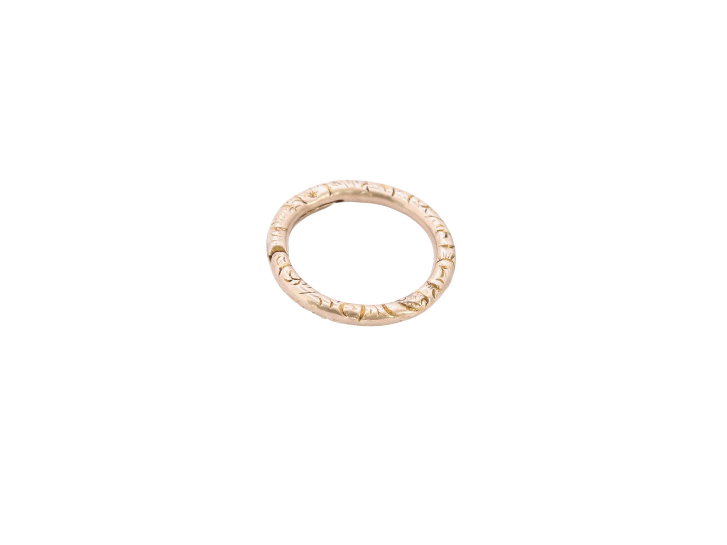 Antique 9ct Yellow Gold Chased Split Ring, 17mm
