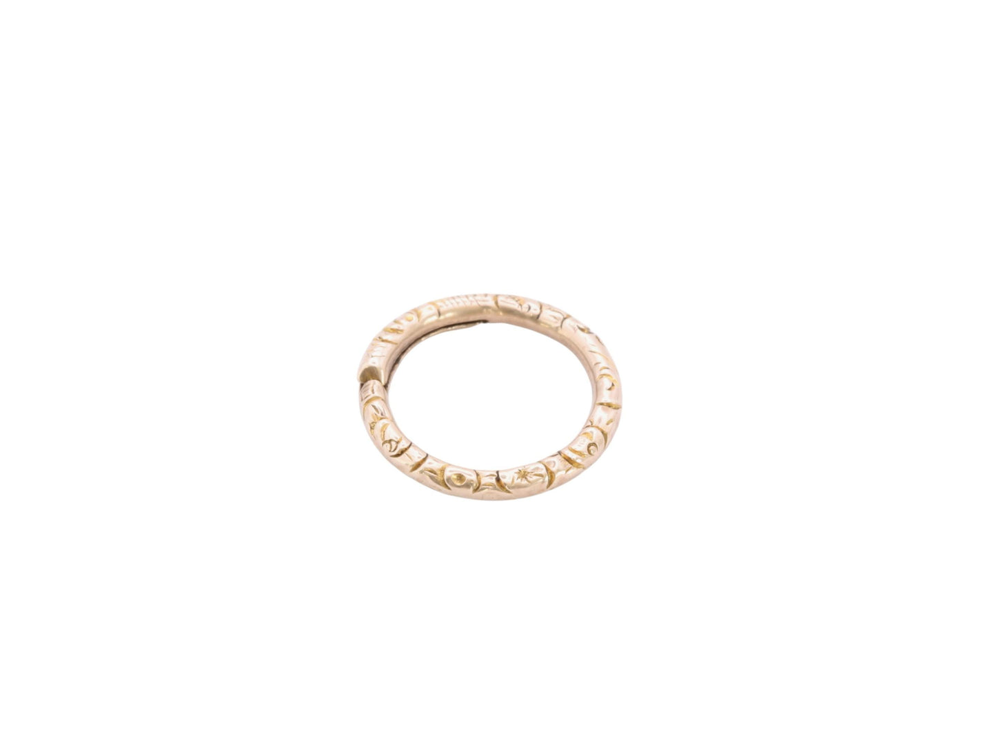 Antique-9ct-Yellow-Gold-Chased-Split-Ring,-17mm