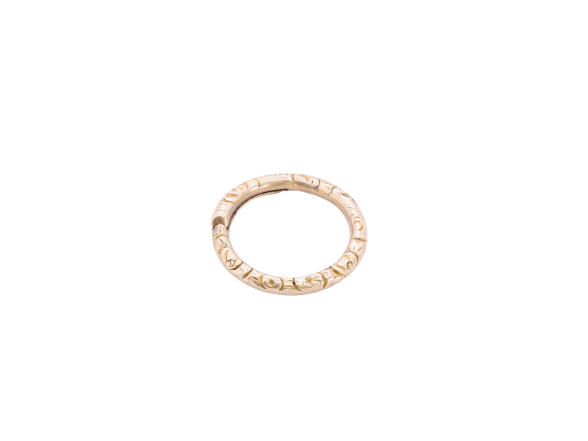 Antique-9ct-Yellow-Gold-Chased-Split-Ring,-17mm
