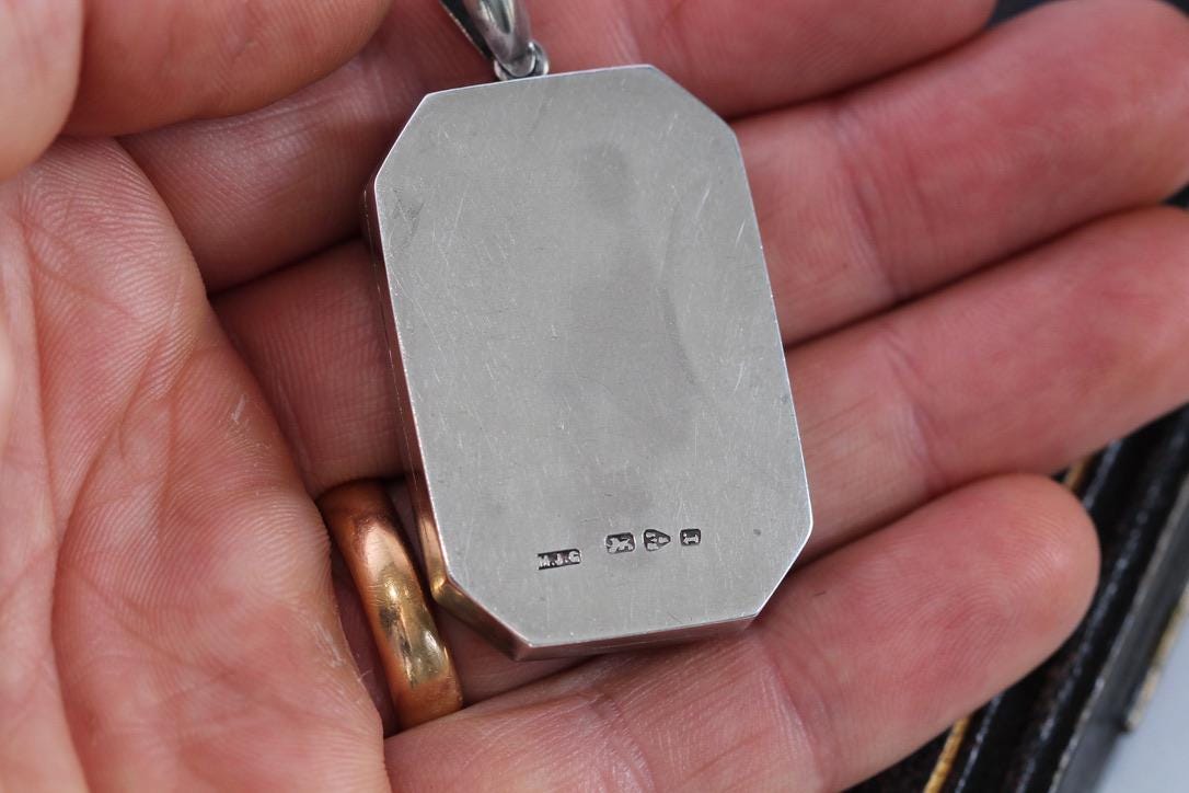 Antique Sterling Silver Aesthetic 9ct Gold Locket, 1880