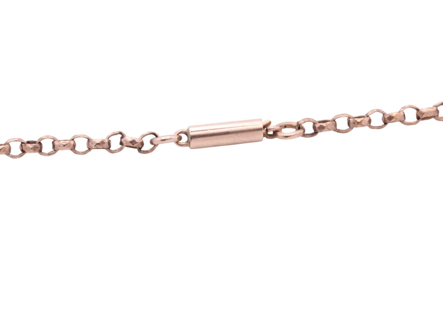 Antique 9ct Gold Faceted Belcher Link Necklace, 18"