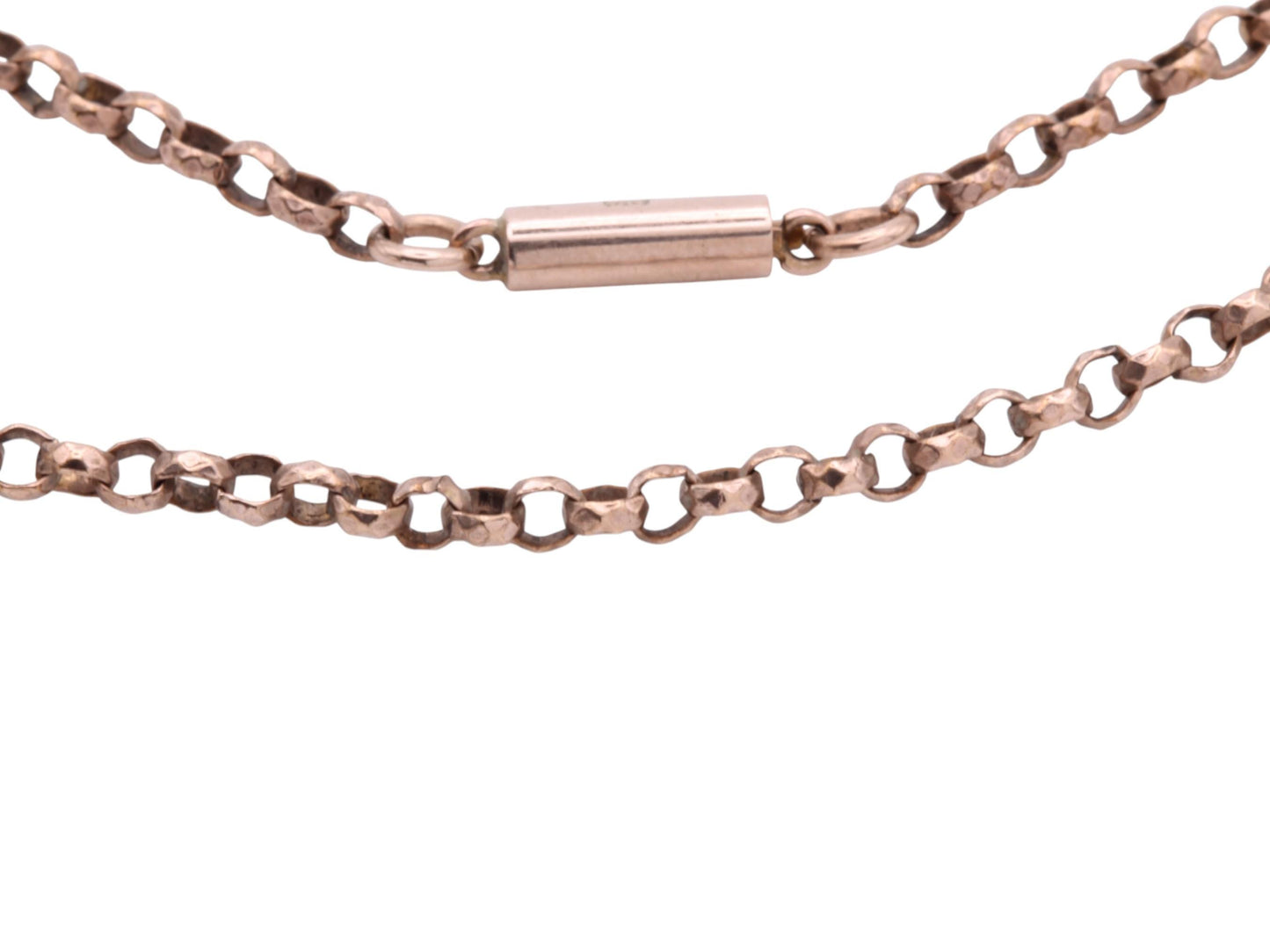 Antique 9ct Gold Faceted Belcher Link Necklace, 18"