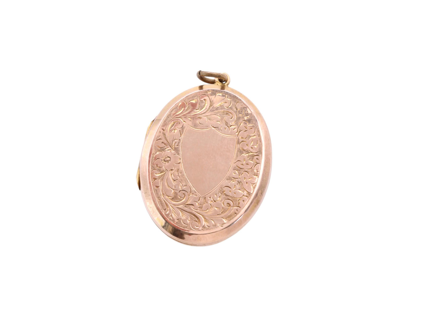 Antique 9ct Gold Chased Oval Locket