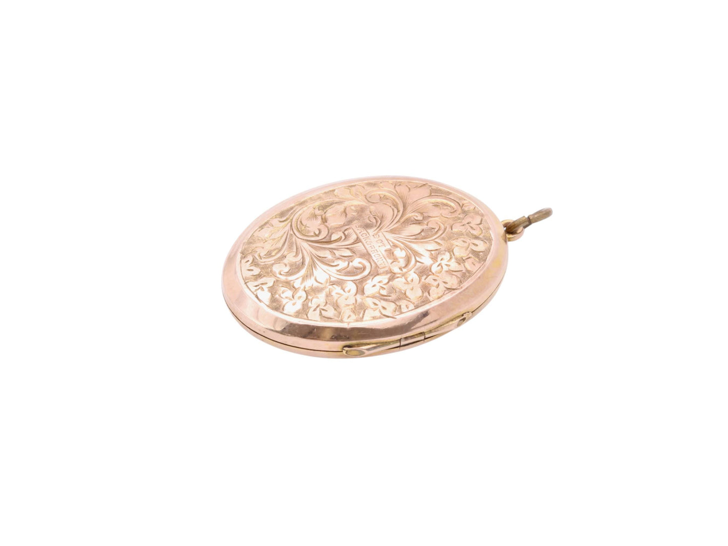 Antique 9ct Gold Chased Oval Locket