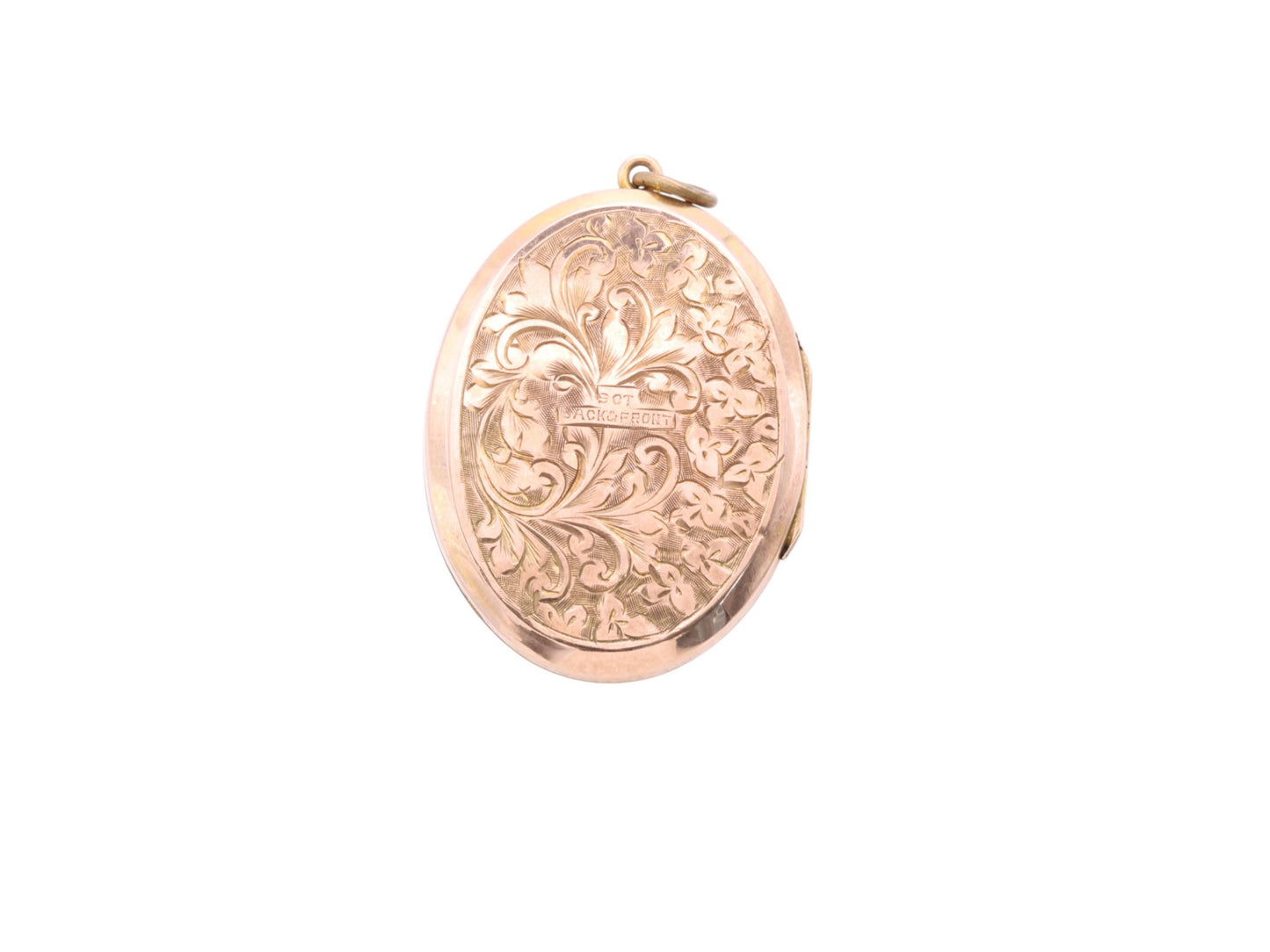 Antique 9ct Gold Chased Oval Locket