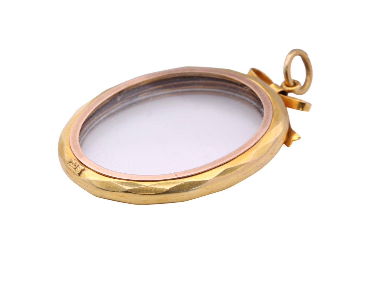 Antique 9ct Gold Open Face Bow Locket