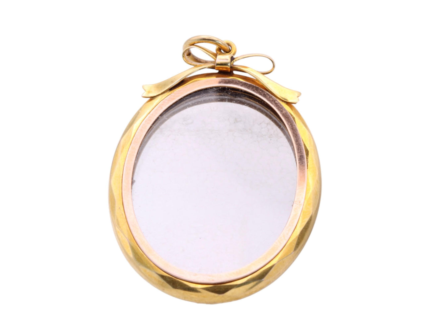 Antique 9ct Gold Open Face Bow Locket