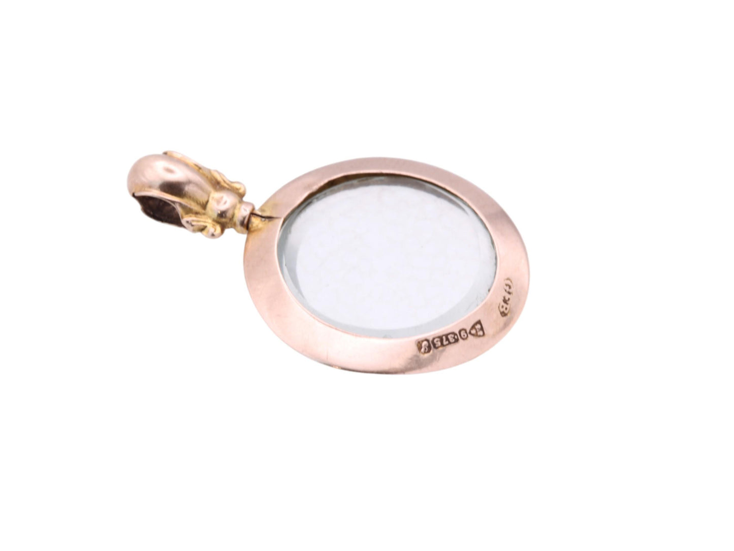 Antique 9ct Gold Small Open Face Locket, 1918