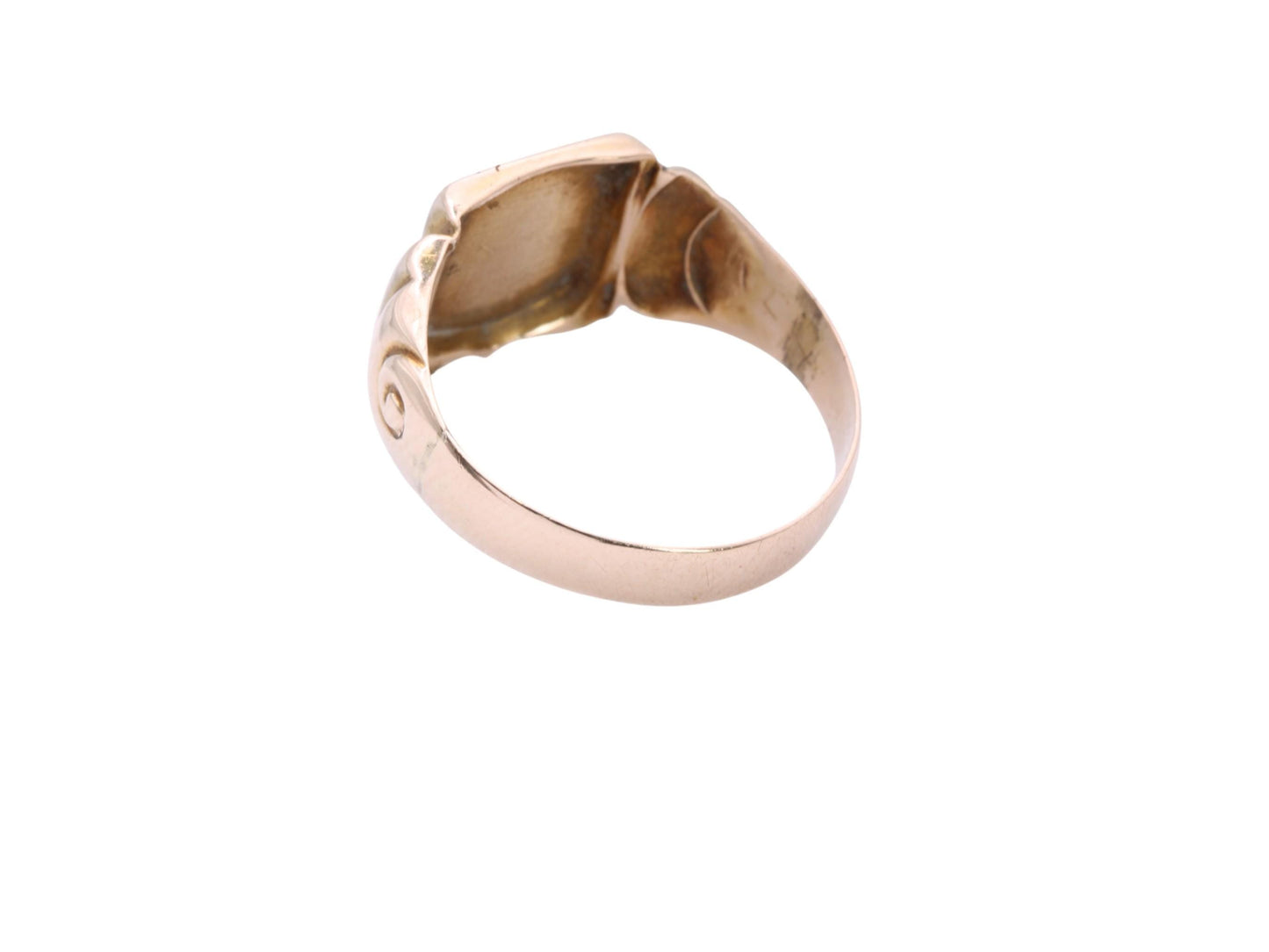 Antique 9ct Gold Shield Shaped Signet Ring, 1906