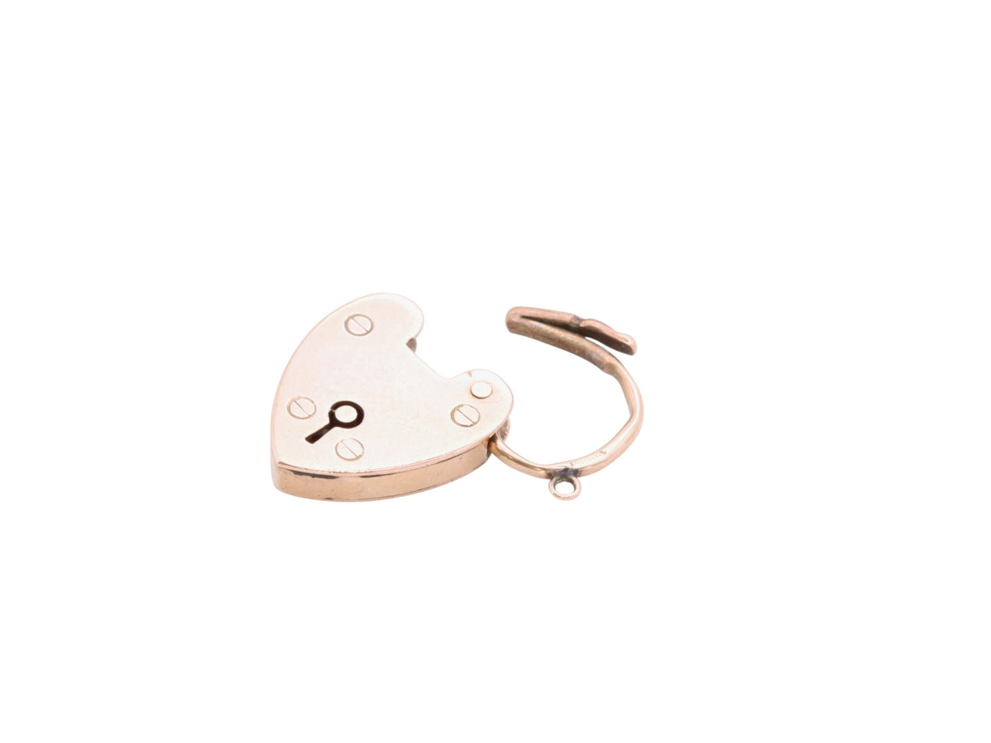 Antique 9ct Gold Heart Padlock Pendant