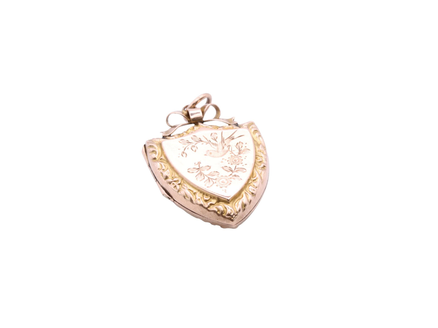 Antique 9ct Gold Swallow Shield Locket
