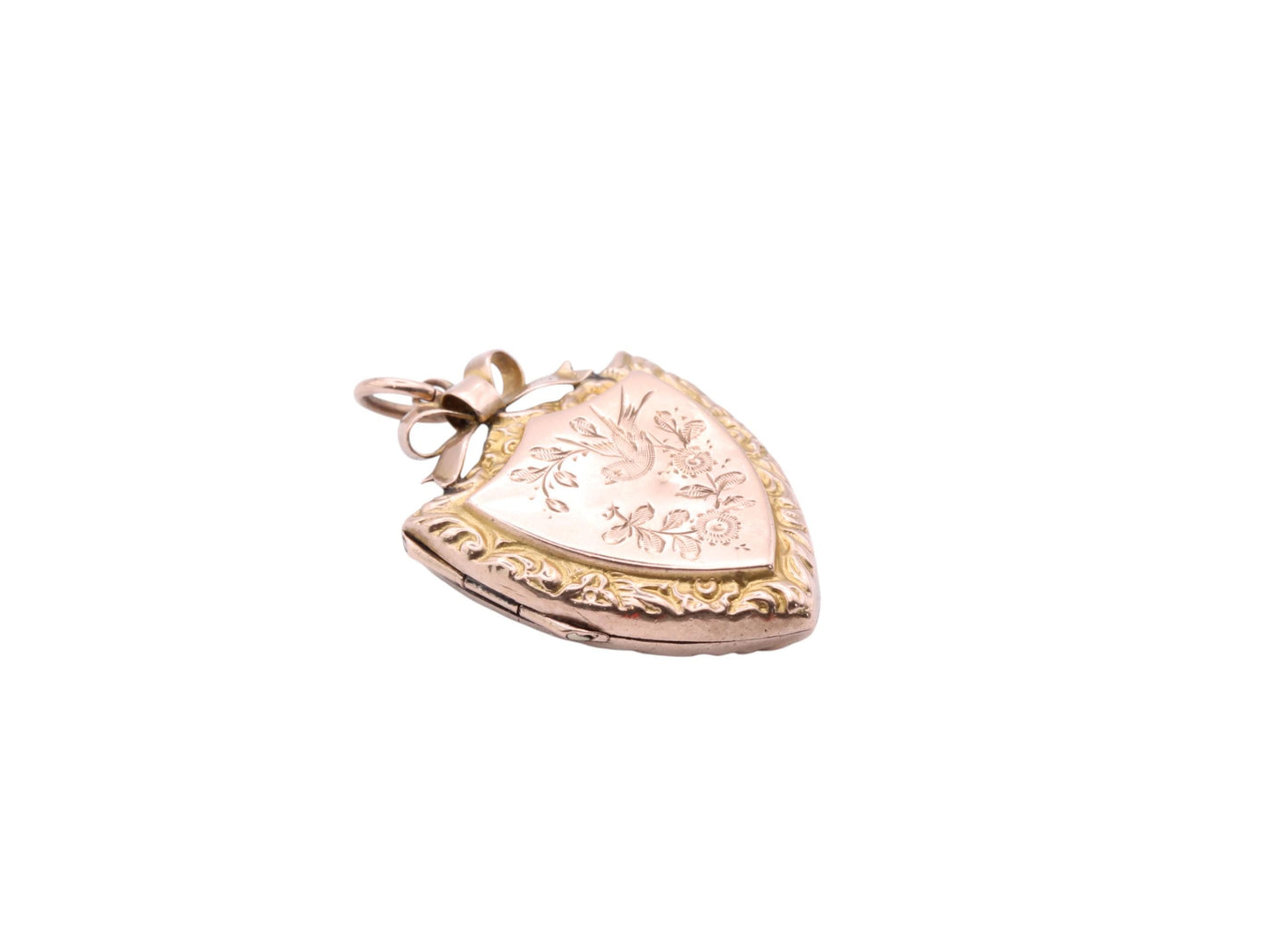 Antique 9ct Gold Swallow Shield Locket