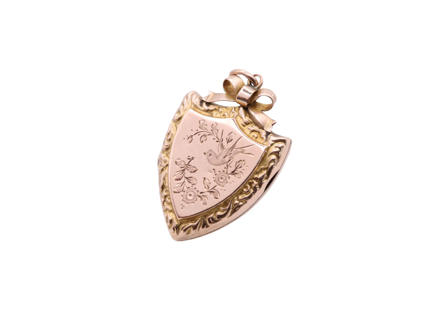 Antique 9ct Gold Swallow Shield Locket