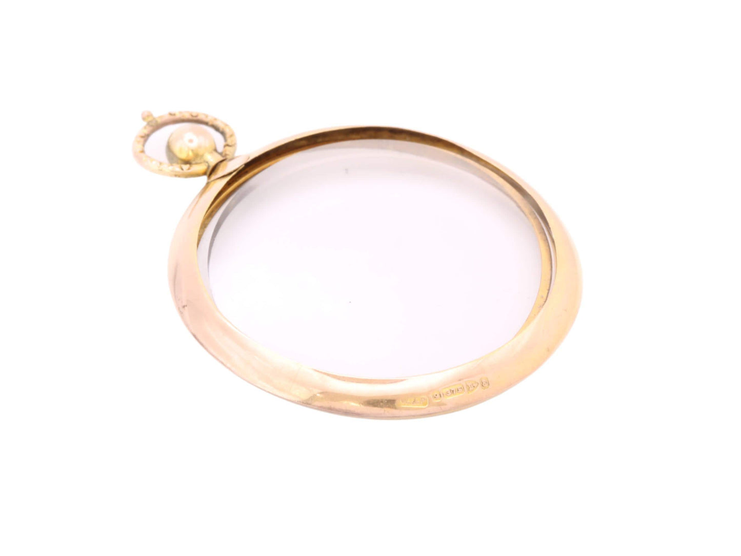 Antique 9ct Gold Large Open Face Locket Pendant