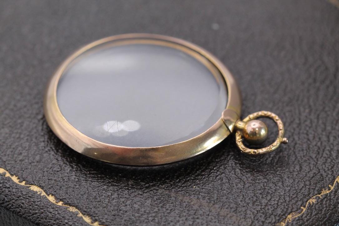 Antique 9ct Gold Large Open Face Locket Pendant