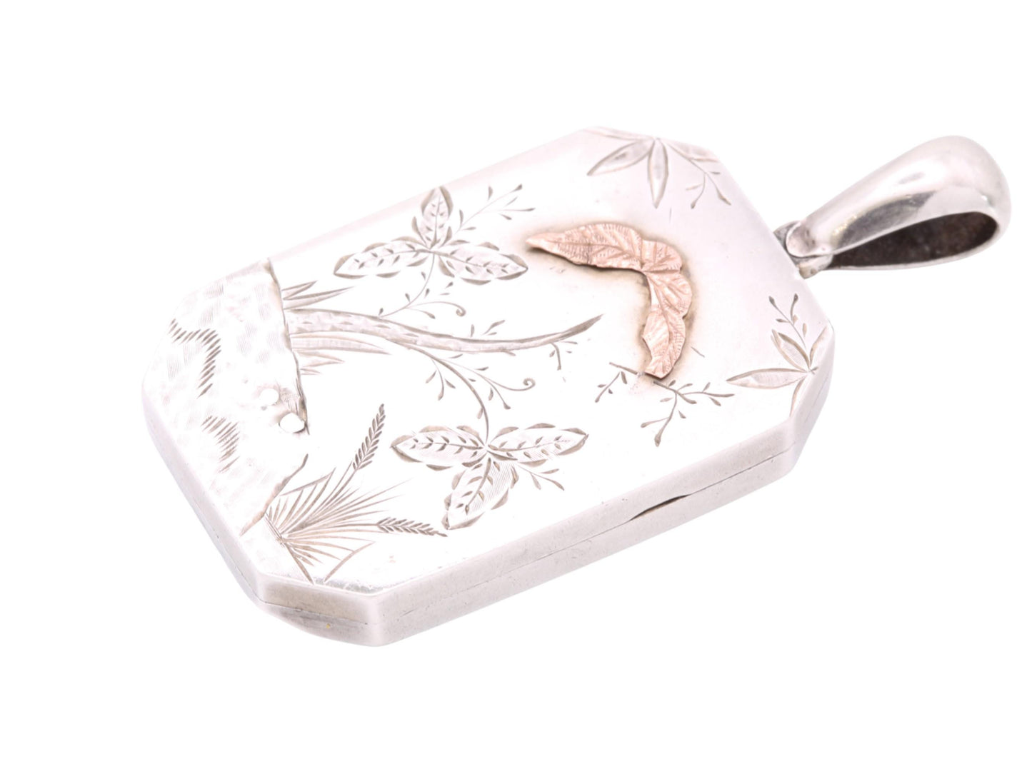 Antique Sterling Silver Aesthetic 9ct Gold Locket, 1880