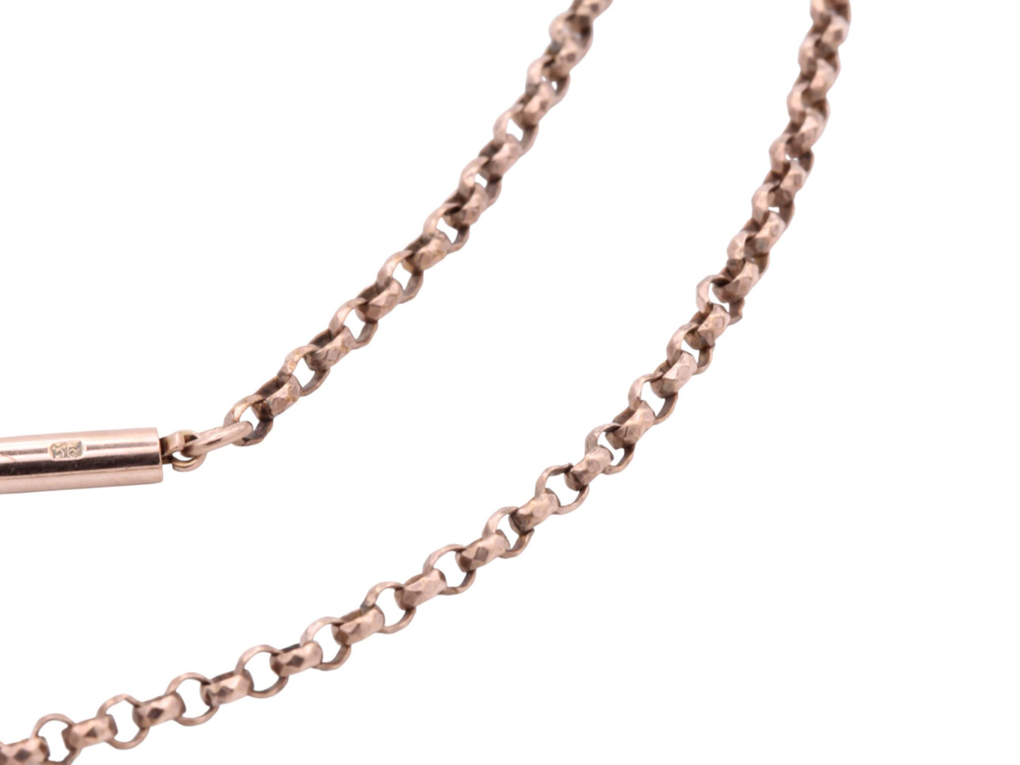 Antique 9ct Gold Faceted Belcher Link Necklace, 18"