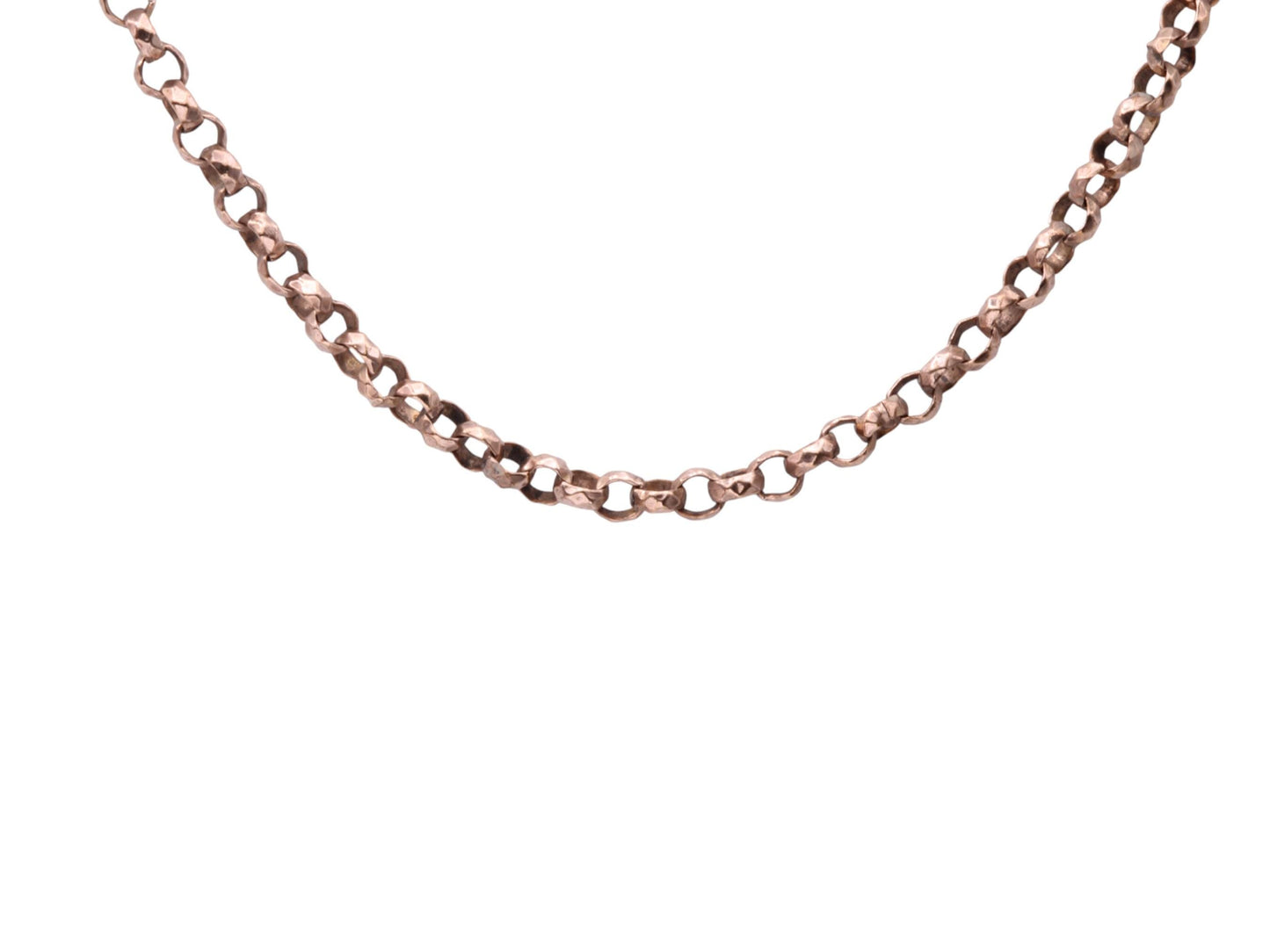 Antique 9ct Gold Faceted Belcher Link Necklace, 18"