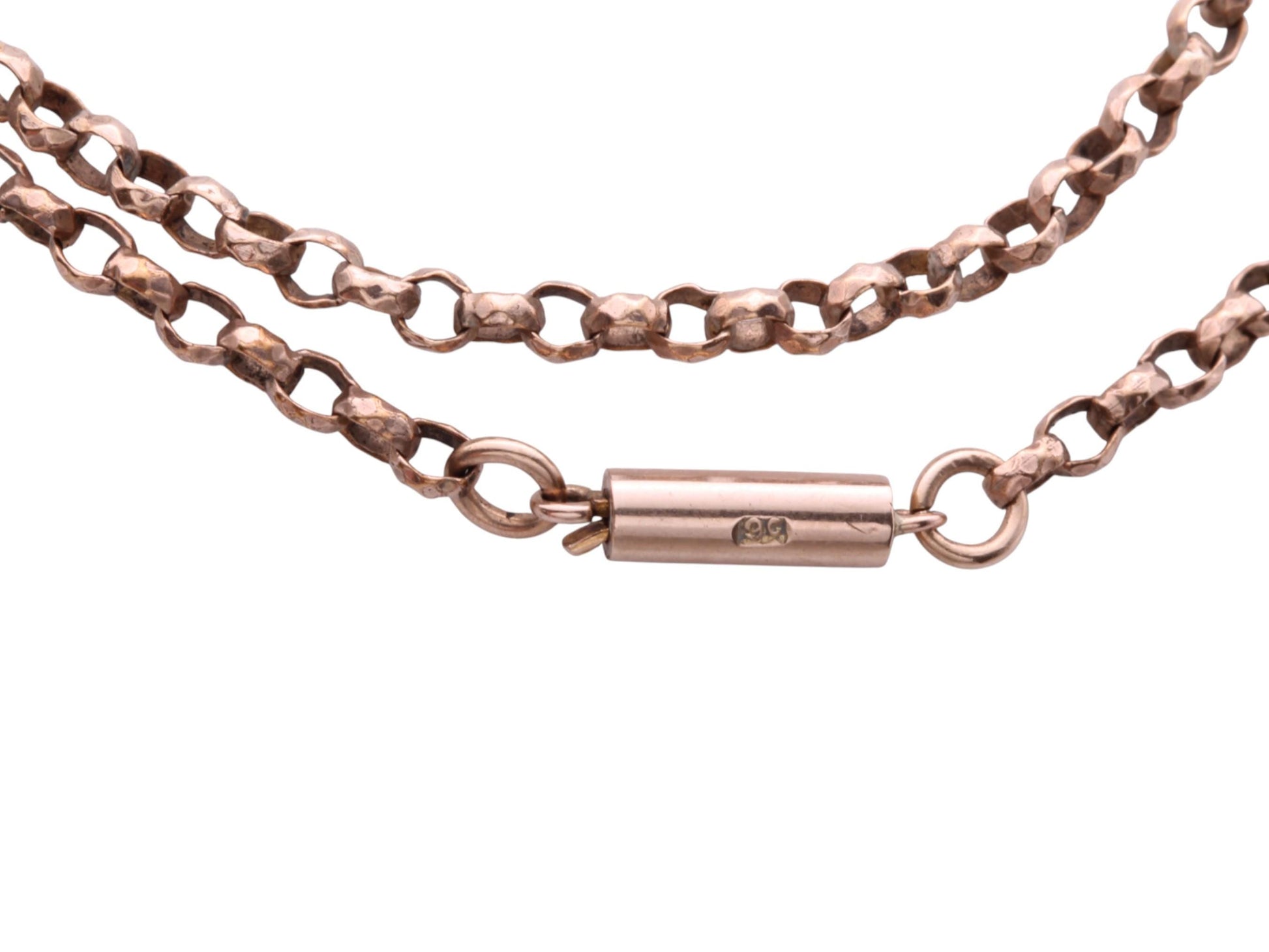 Antique-9ct-Gold-Faceted-Belcher-Link-Necklace,-18"