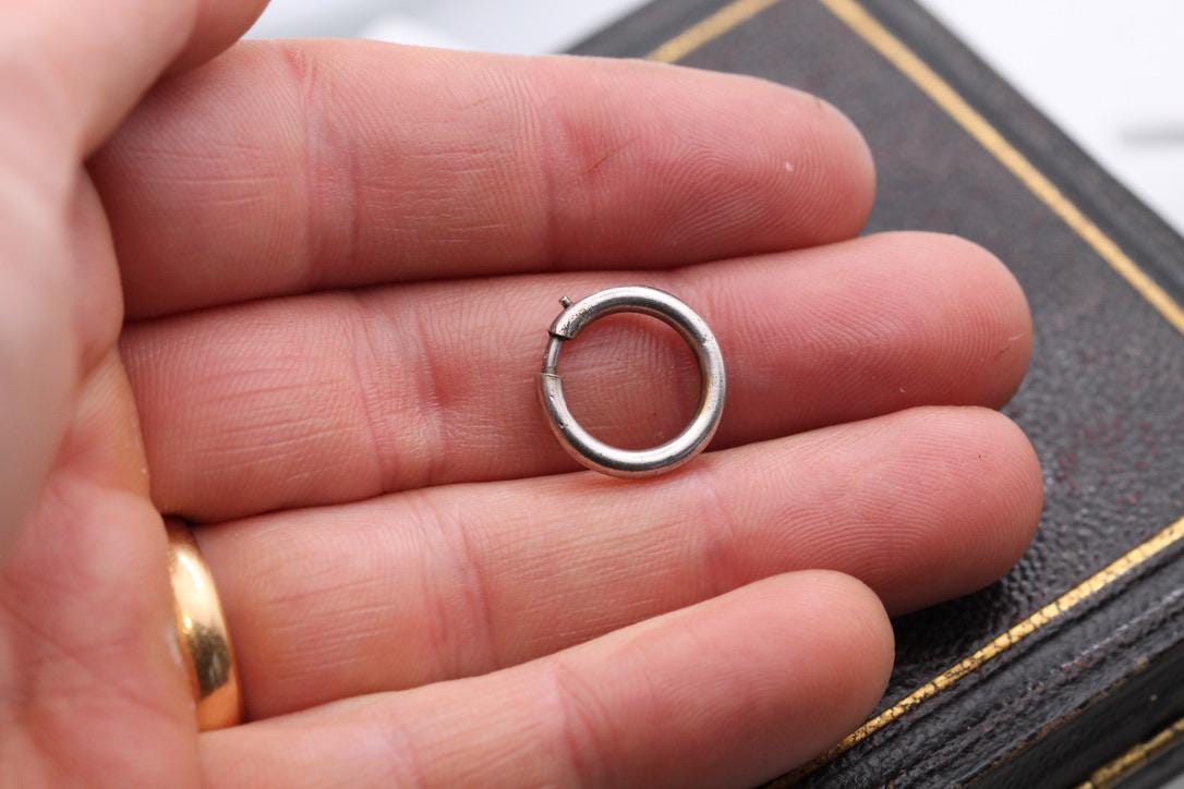 Antique Large Sterling Silver Bolt Clasp, 15mm