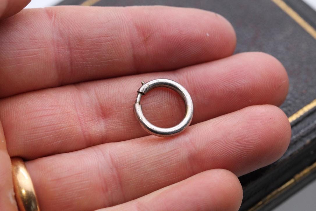 Antique Large Sterling Silver Bolt Clasp, 15mm