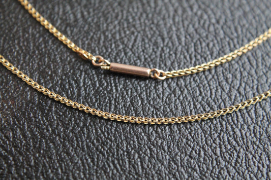 Antique 9ct Yellow Gold Foxtail Link Necklace, 17.75"