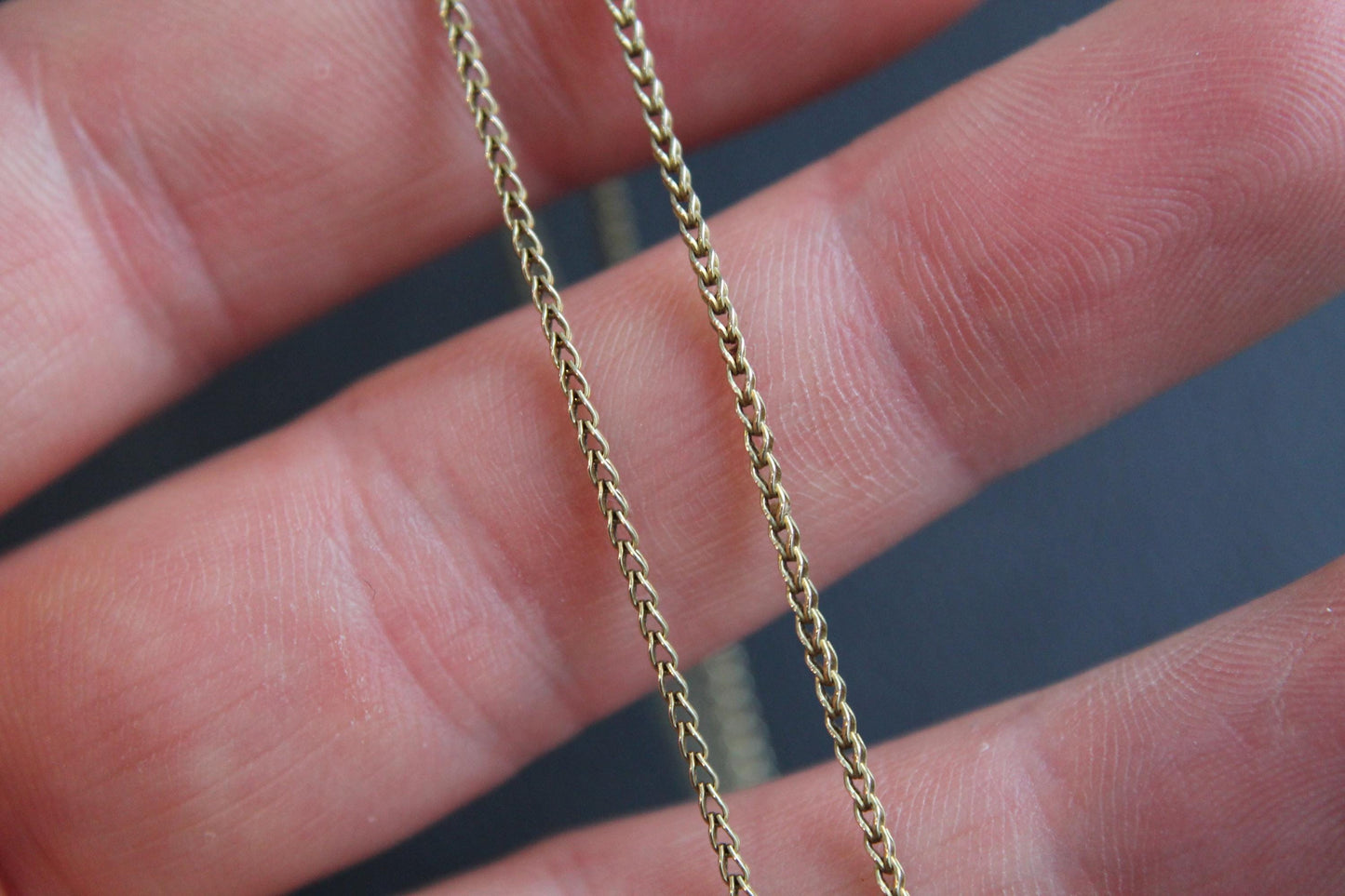 Antique 9ct Yellow Gold Foxtail Link Necklace, 17.75"