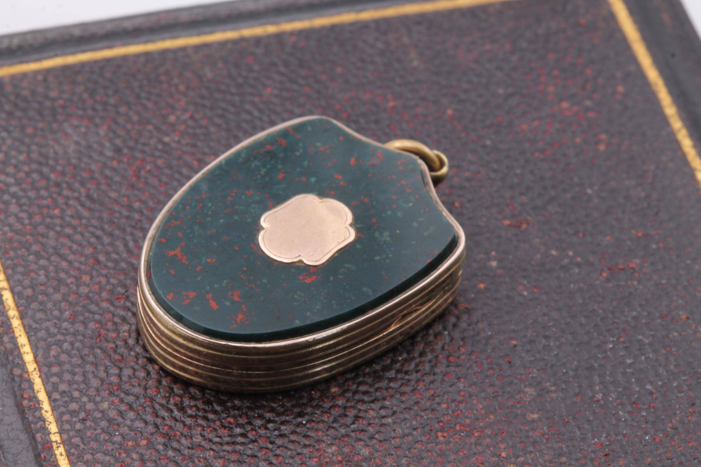Antique 9ct Gold Bloodstone Shield Locket