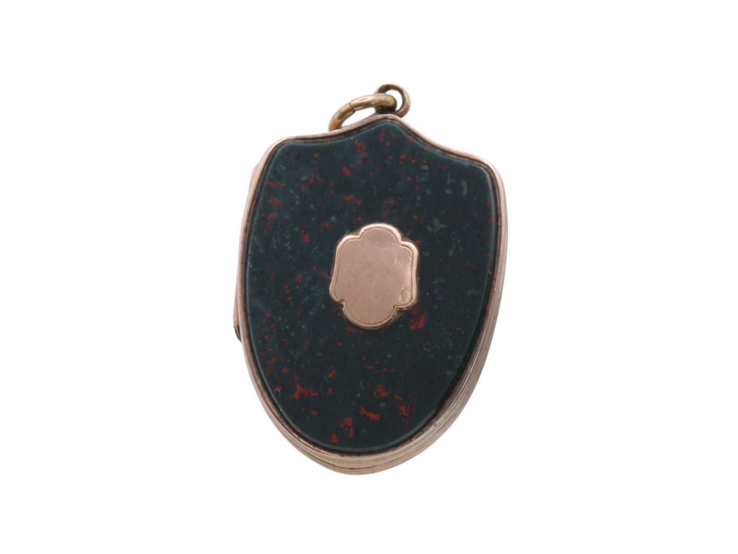 Antique 9ct Gold Bloodstone Shield Locket