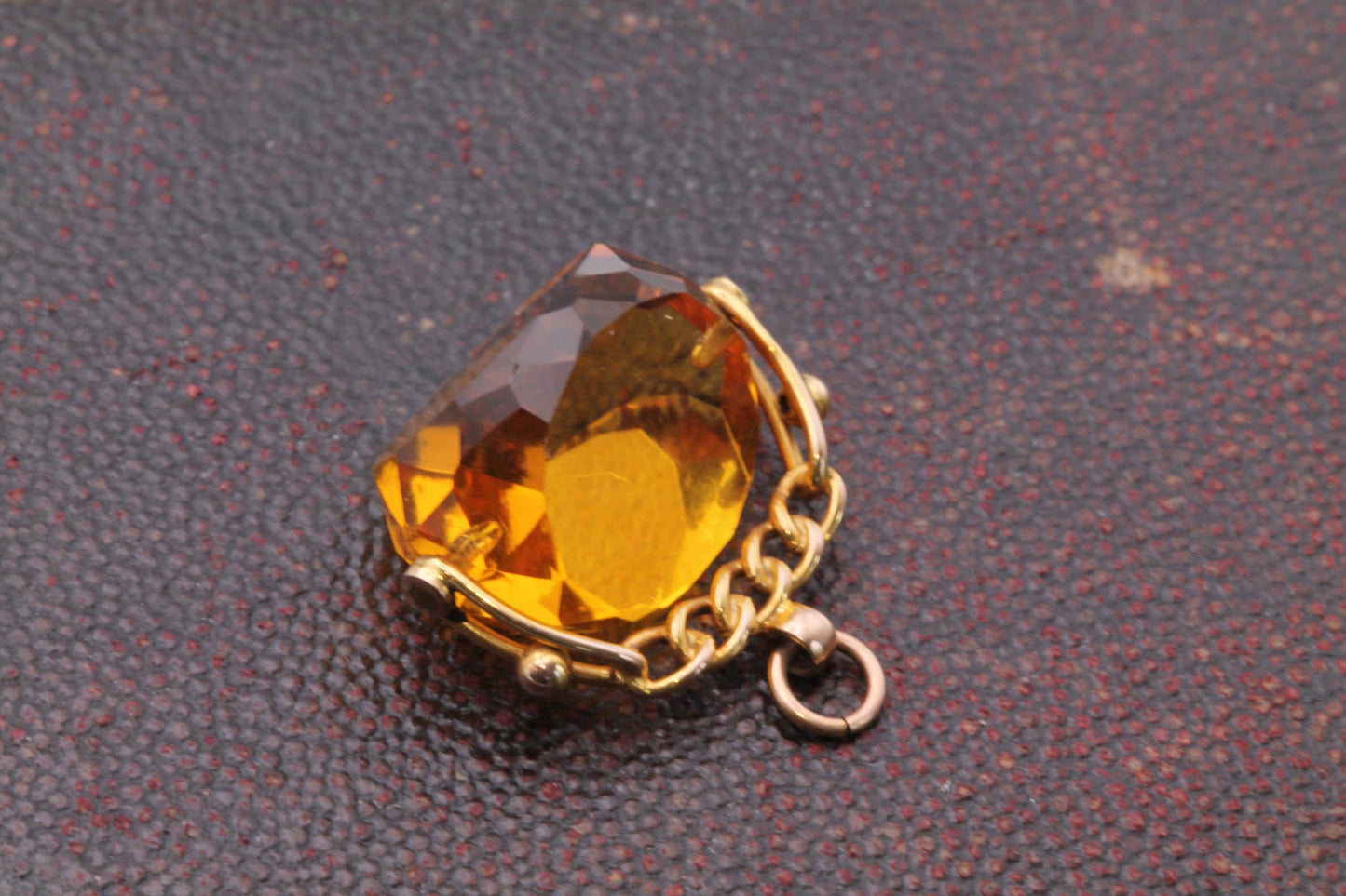 Antique 9ct Yellow Gold Citrine Spinner