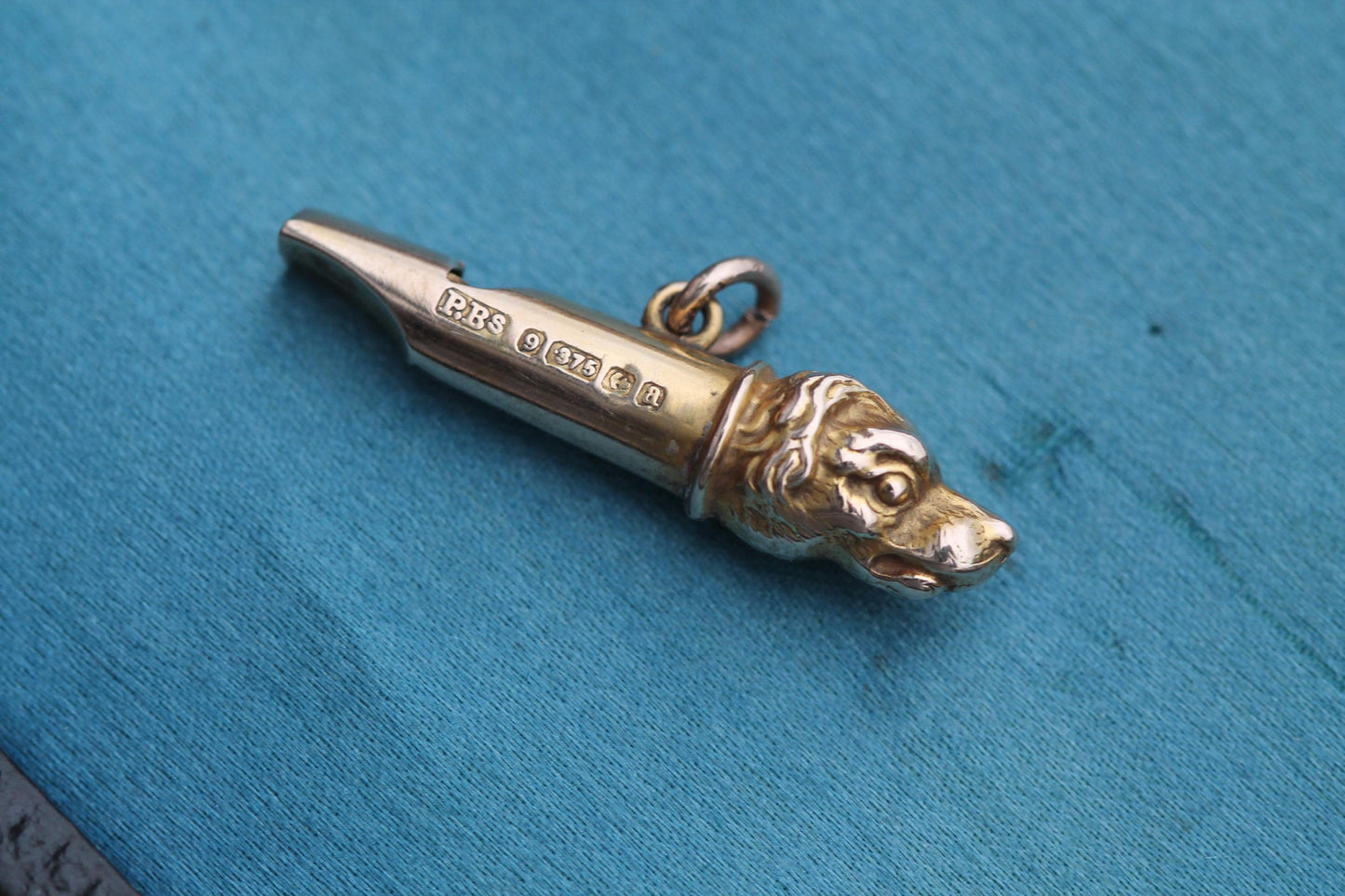 Antique 9ct Yellow Gold Hunting Dog Whistle, 1900