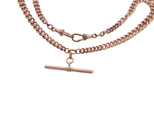 Antique 18ct Rolled Gold Double Albert Necklace Chain | 16"