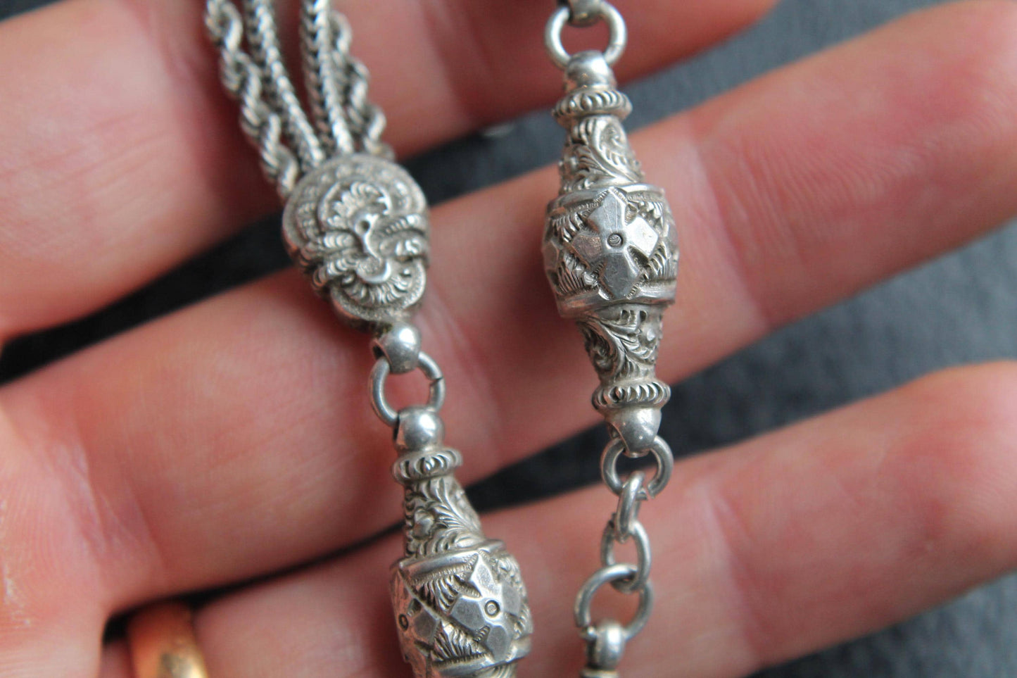 Antique Sterling Silver Albertina Bracelet With Tassel