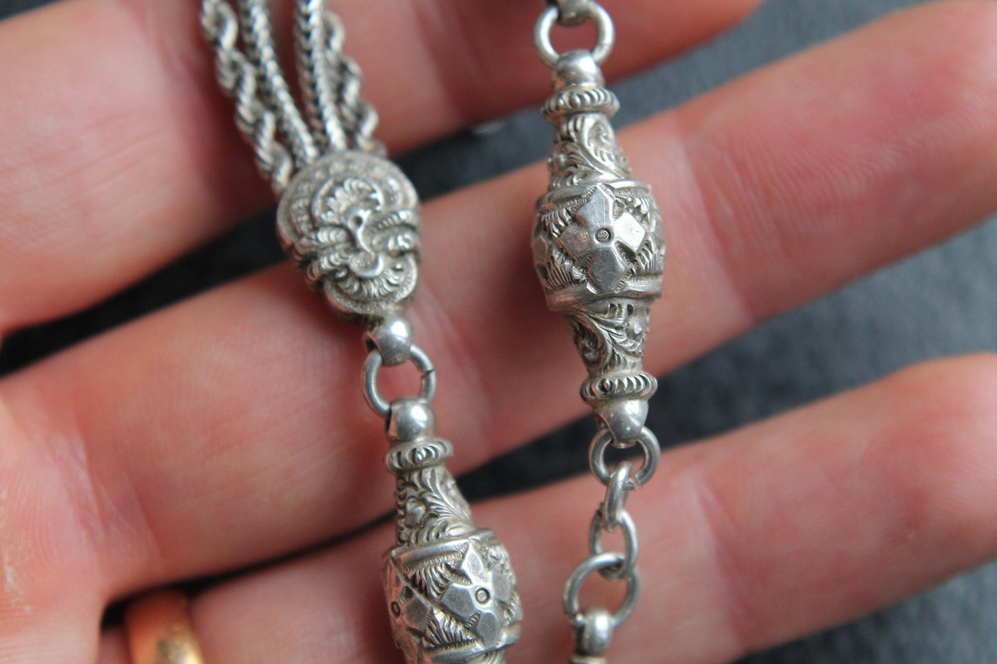 Antique Sterling Silver Albertina Bracelet With Tassel