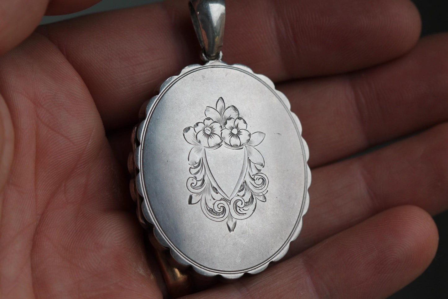 Antique Sterling Silver Large Locket