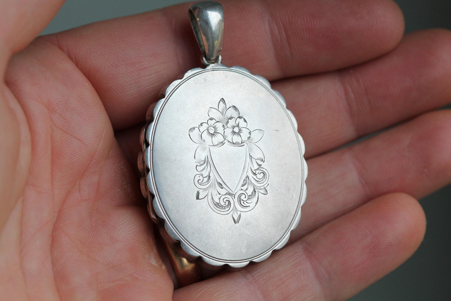 Antique Sterling Silver Large Locket