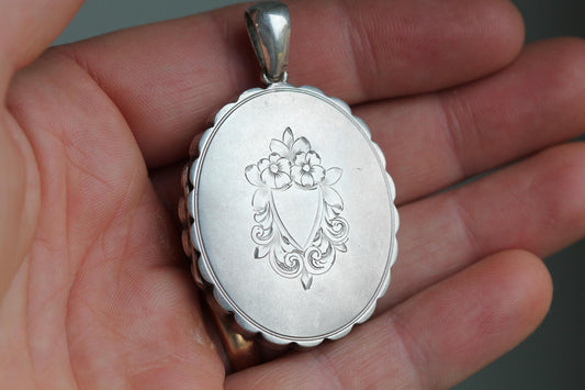 Antique Sterling Silver Large Locket