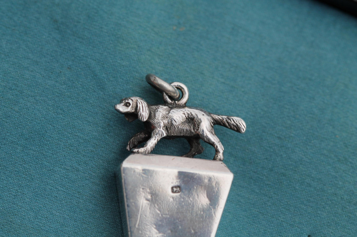 Antique-Sterling-Silver-Hunting-Dog-Whistle,-1881