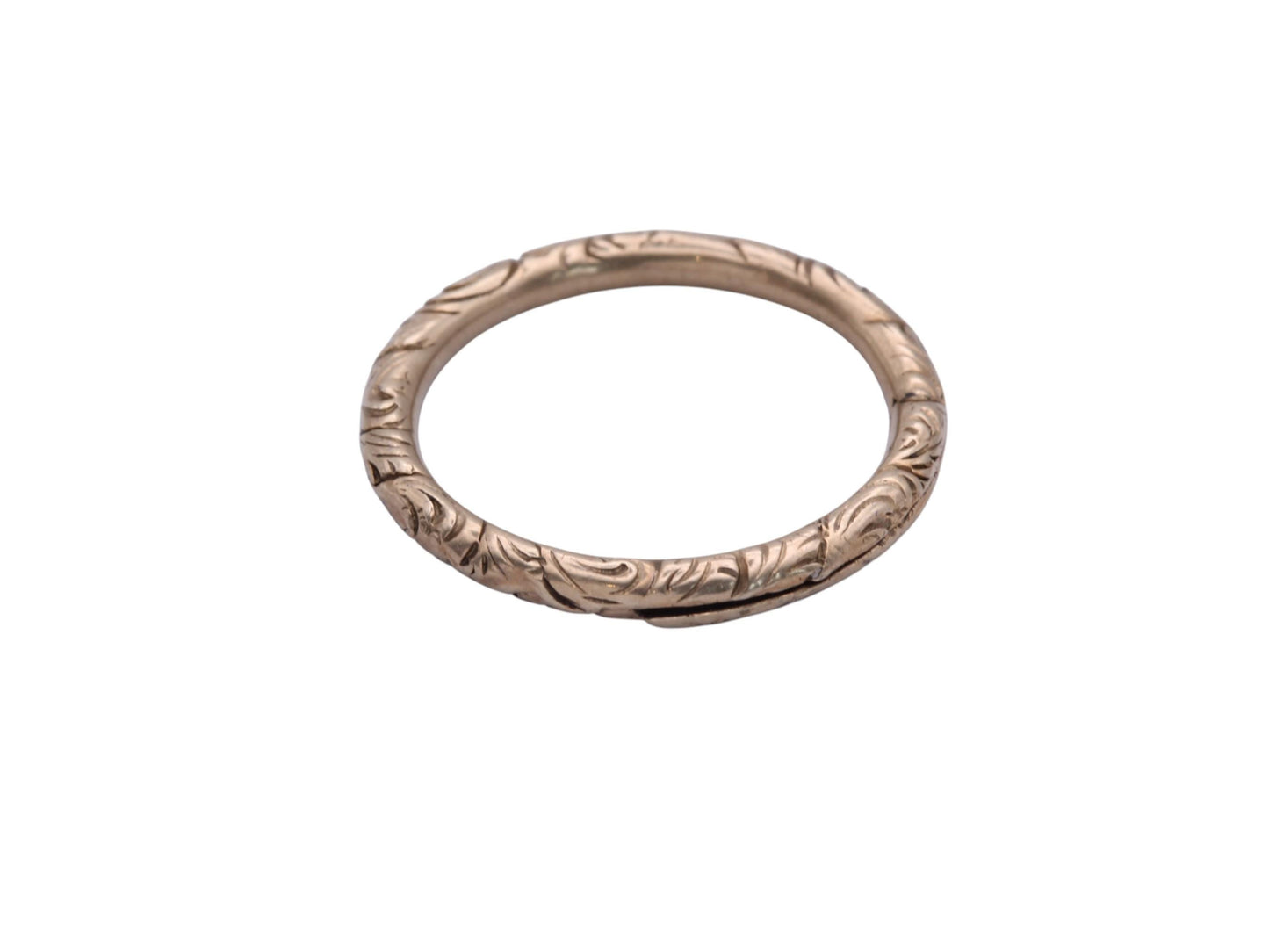 Antique 9ct Gold Chased Split Ring