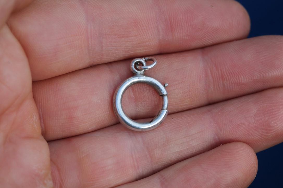 Antique Sterling Silver Large Bolt Clasp, 15mm