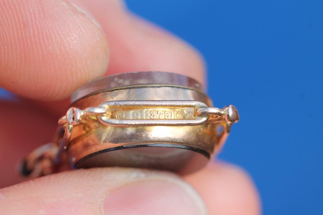 Antique-9ct-Gold-Carnelian-Compass-Pendant