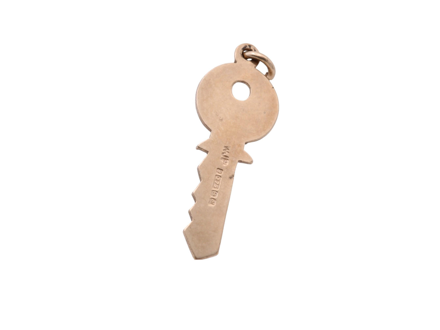 Vintage-9ct-Gold-Key-Charm,-1986